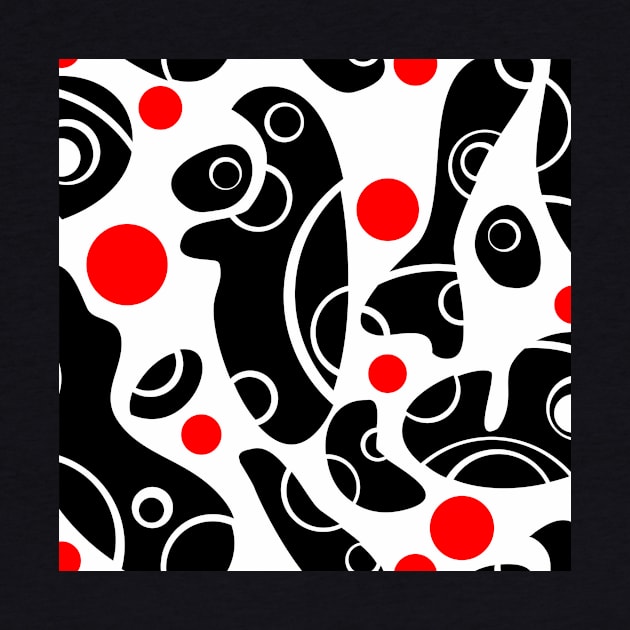 Whale Sonics Black and Red on White by ArtticArlo